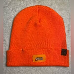 Bright Orange Headlamp Beanie Unisex OSFM EUC Hot Shot